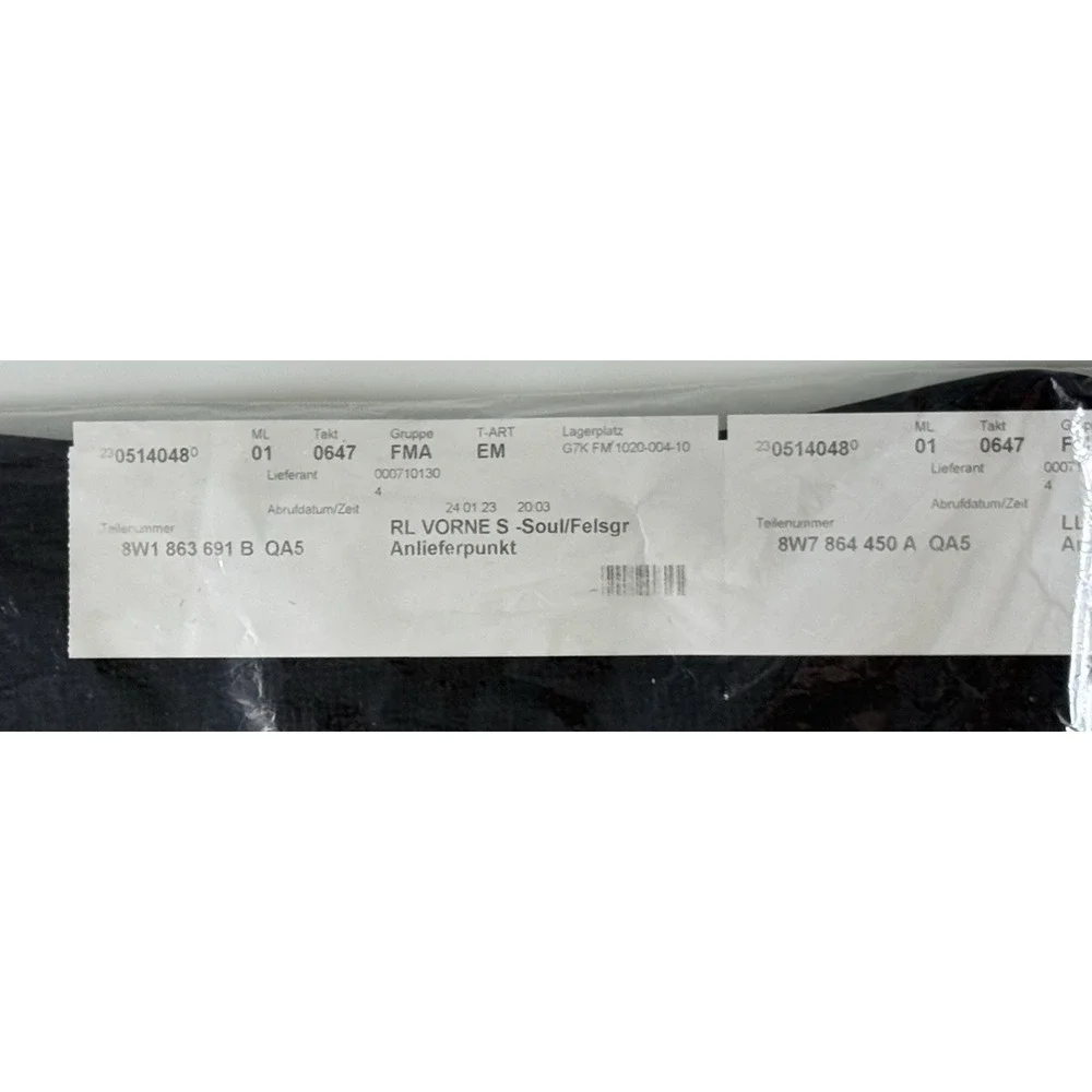 Audi A4‎ Avant S4 Quattro A5 S5 Cabriolet Floor Mats Set 8W1863691BQA5 Black NIP